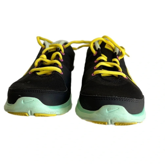 Nike Flex Trainer 3 Wms 7.5 Sneakers Black Mint Lace-up Mesh Training 580374-004 - Picture 8 of 8